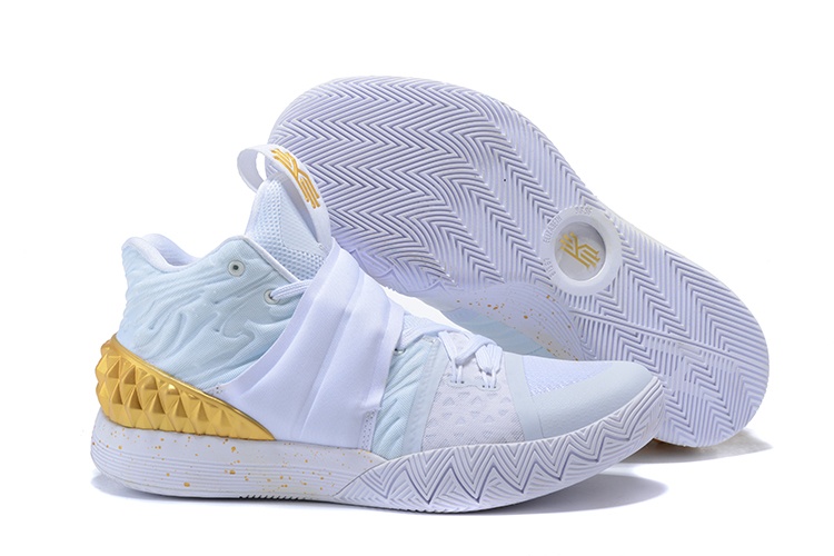 New Nike Kyrie S1HYBRID3 White Gold Shoes